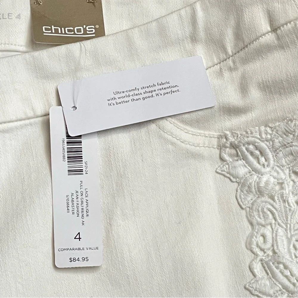 NWT Chico’s  Size 4 US 20 Perfect Stretch Girlfriend Straight Leg Ankle Pants - Picture 5 of 16